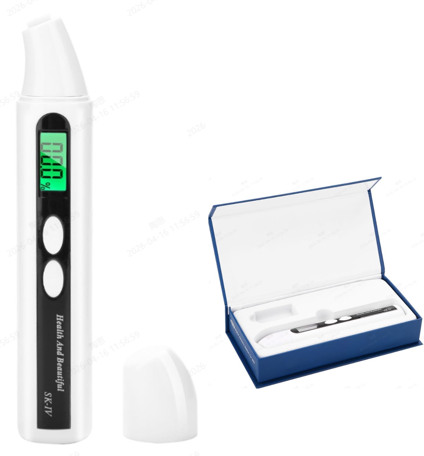 Zerone Skin Moisture Analyzer Portable, 0~99.9% Skin Moisture Detector Digital LCD Skin Face Moisture Oil Analyzer Monitor Tester Detector