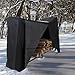 Sunnydaze 6-Foot Firewood Log Rack Cover - Heavy-Duty Weather-Resistant PVC Construction - Black