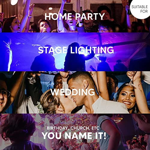 Dragonx Stage Light Dj Lighting Par Lights Flat Slim Rgbw Party Uplighting, Dmx Modes, 9X4W Ultrabright For Parties, Wedding, Church, Gig, Bars, Events #TOP3