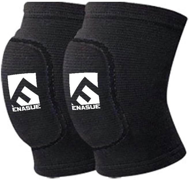 Volleyball Knee and Elbow Pads Set, Athletic Protective Gear, Black