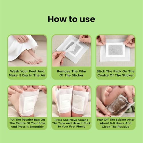 Image of Vn care 20 Pads 100% Herbal And Gentle Ingredient Detox Foot Pads, 20 Pieces, Natural Ingredients for Sleep AidPain Relief, Toxin Removal with Bamboo Vinegar and Acupoint Micro-Massage Technology detox foot patch (Pack of 20)
