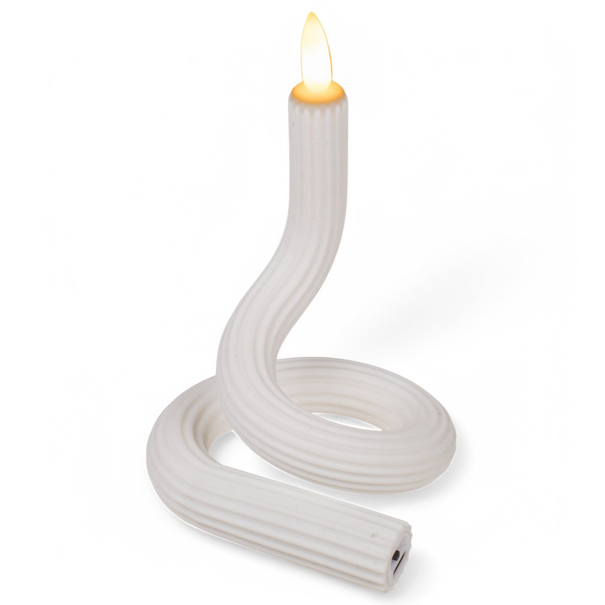 MIJOMA Flexible Silicone Rechargeable LED Candle - White — image 1