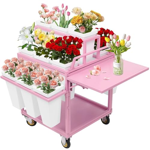 Présentoir de fleurs vertical anti-encombrement pour optimiser l'espace du magasin