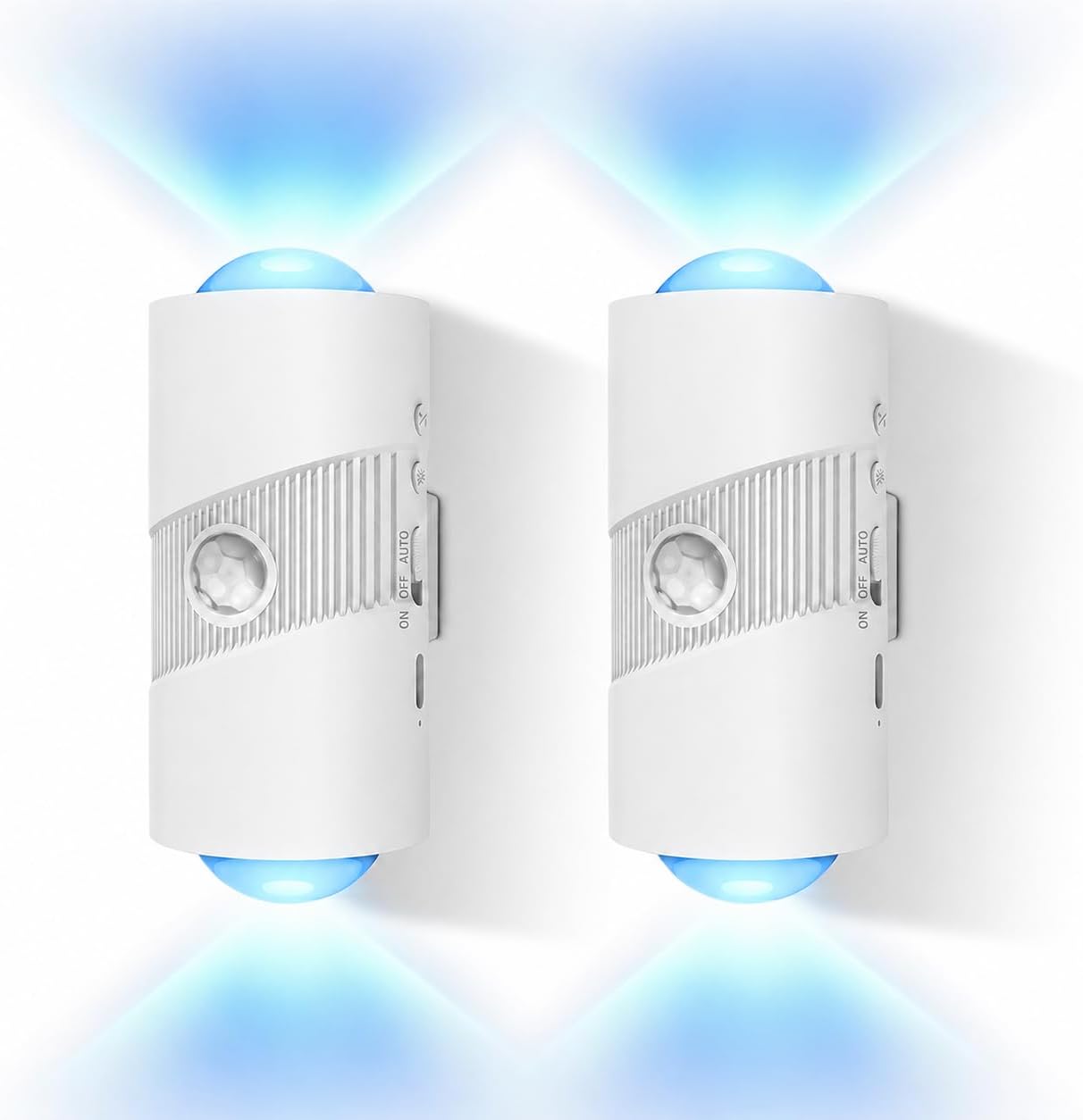 Motion Sensor LED Night Lights, 2 Pack, 8 RGB Colors, Dimmab