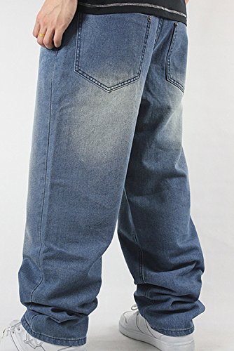 Qiboe Men's Baggy Jeans Denim Sweatpants Loose Pants-36 #TOP3