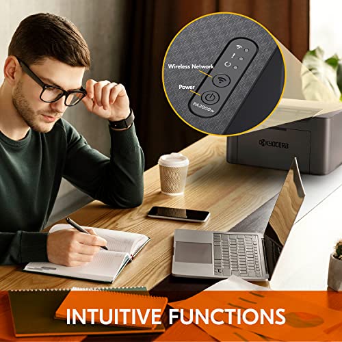 Kyocera Pa2000W Monochrome Laser Printer, 21 Ppm, Standard Wireless & Usb 2.0, 600Dpi, Led Display, 150 Sheet Paper Capacity & Output Tray Up To 50 Sheets, And 32Mb Memory #TOP5