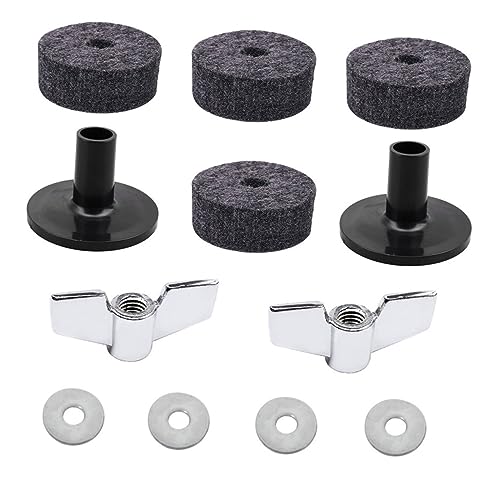 OFFSCH Cymbal Felt Washers and Sleeves Set for Drum Accessories Felt Material Cymbal Height for Percussion Instruments