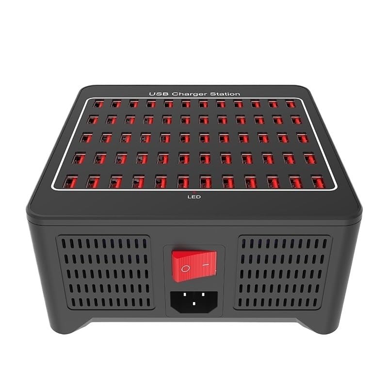 Uniwersalna stacja ładująca Multi USB o mocy 300 W. 50 portów Szybkie ładowanie Przenośny i kompaktowy