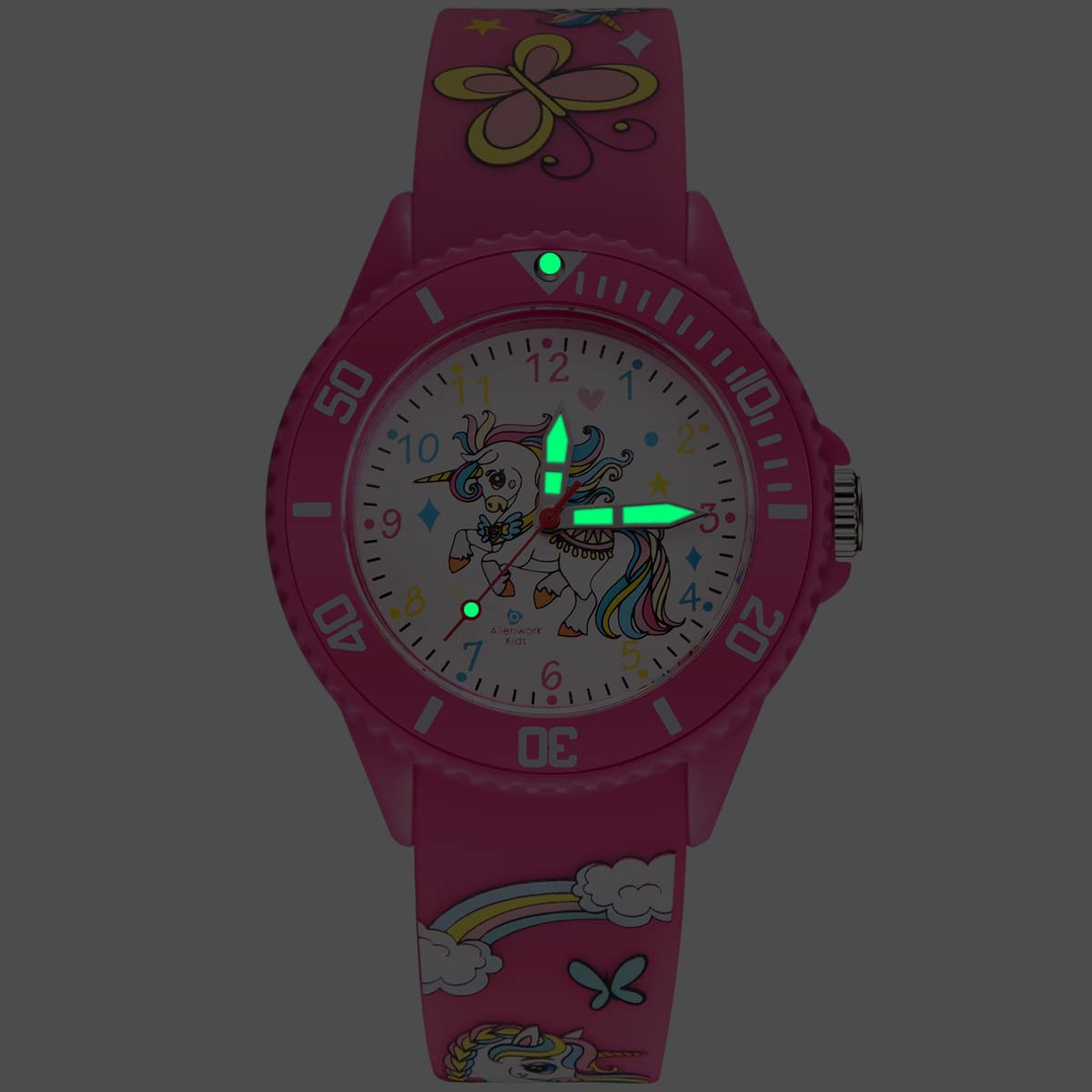 Alienwork Kids Reloj Infantil Niño Niña Tiempo de Aprender Impermeable 5 ATM