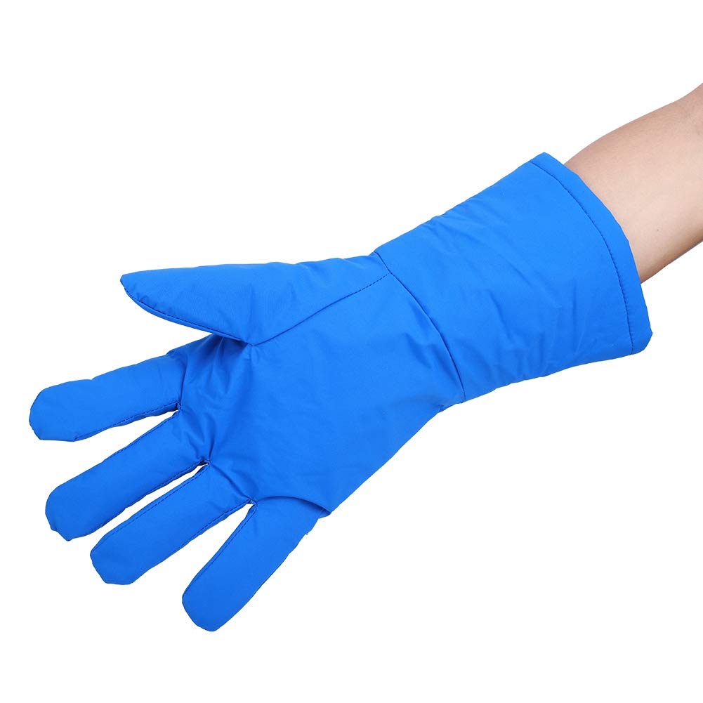 Brrnoo Gants de Travail Cryogéniques à Résistante au Froid Extrême pour Azote Liquide, Chambre de Congélation, Stockage Froid - Taille 15.0in, Bleu