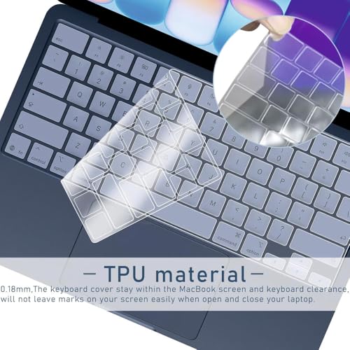 Image of Gear Guard Keyboard Cover Skin for New MacBook Neo 13 Inch 256GB 2026 with Apple A18Pro Chip /A3404, Premium Ultra Thin Keyboard Protector for MacBook Neo 13 Inch Accessory Without TouchID - (Clear)