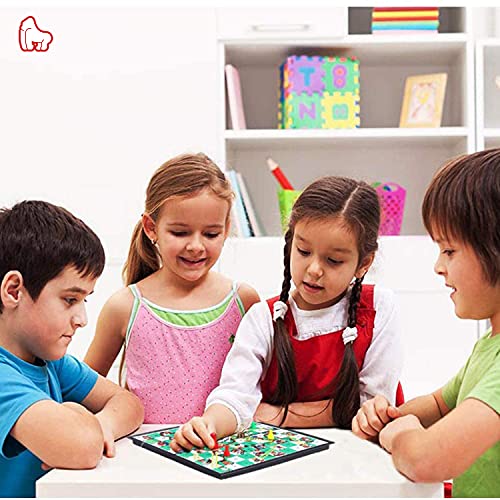 Kingmade Magnetic Snakes And Ladders Game Set - Portable With Built-In Storage Board Game For All Ages (10 Inches) | Interesting Gift For Kids And Adult #TOP5