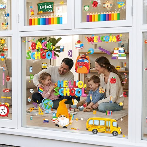 Funnlot Double-Sided Welcome Back to School Decorations Window Clings — view 6