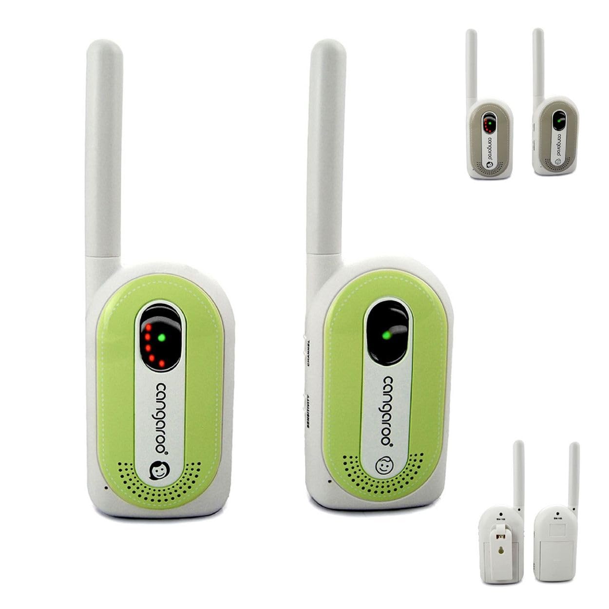 Babyphone Maternal Instinct bis 1,3 km Reichweite, Empfänger mit Gürtelclip grün