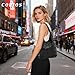 CORIOS Women's PU Leather Handbag Fashionable Stud-Embellished Shoulder Underarm Bag Small Capacity Bucket Top Handle Bag Work Travel Shopping Daily Use Tote Black