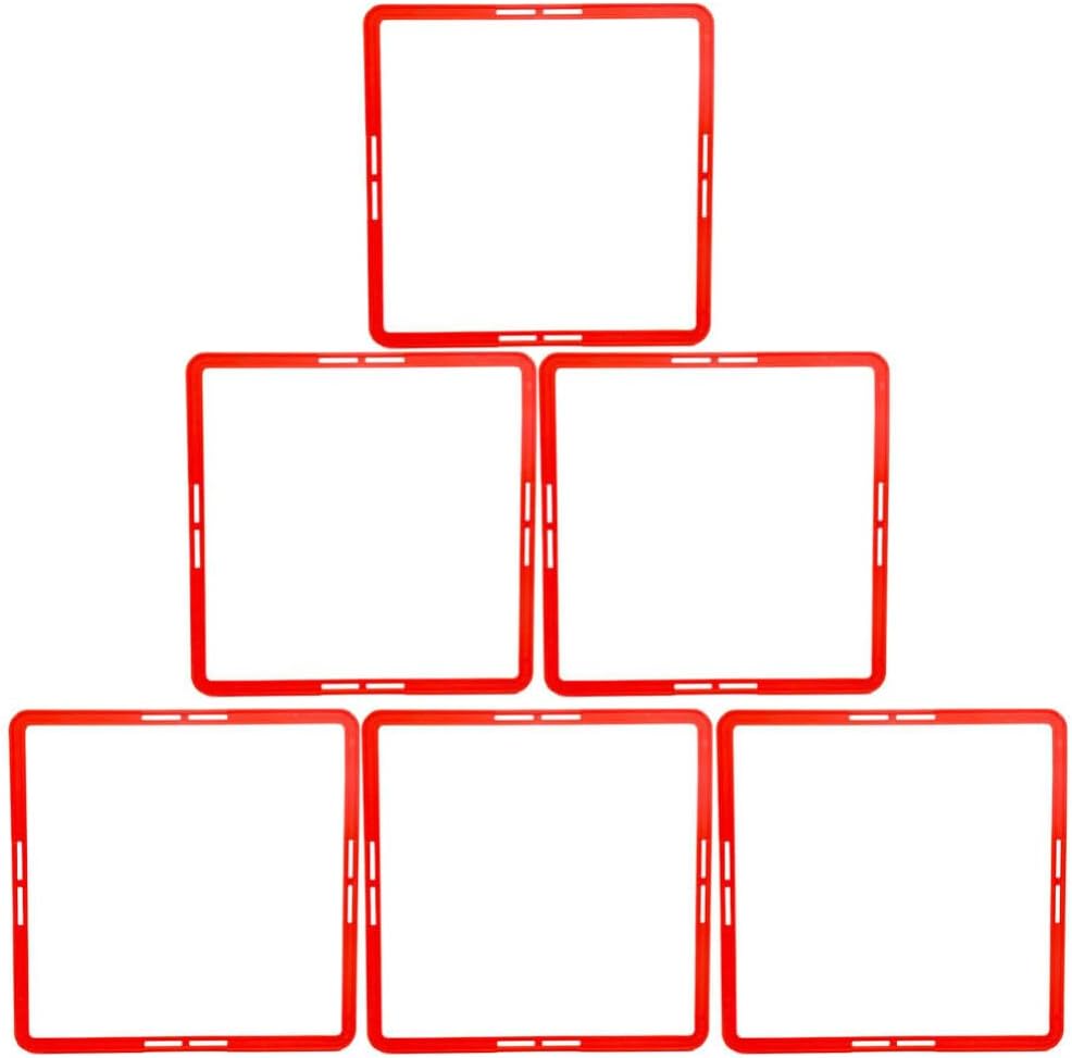 SUPVOX Multi-Function Portable Agility Rings for Football Training 6Pcs Square Speed Circles for Youth Soccer Agility and Footwork Exercises