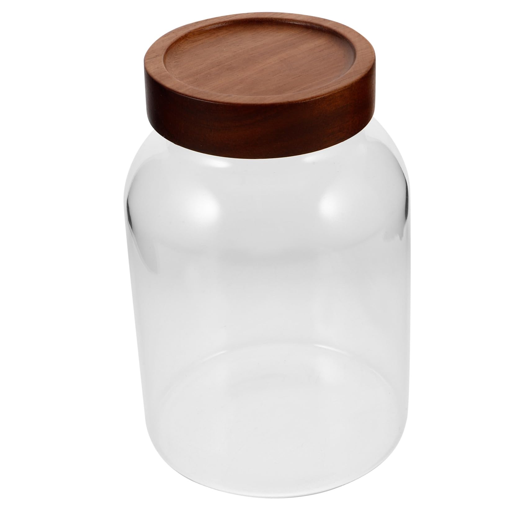 BESTYASH Luftdichtes Einmachglas 1800ml aus Glas mit Holzdeckel | Weithalsbehälter, für Zutaten und Küchenvorräte, Geeignet für Arbeitsplatte und Speisekammer