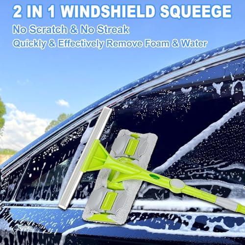 Image of Window Cleaning Glass Cleaner Wiper Mop | Long Handle Double Side Design for Floor Kitchen Bathroom and Solar Cleaner Panel Equipment (1Pcs)