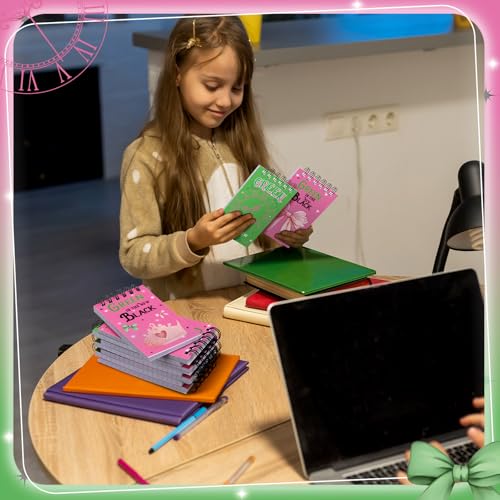 Mini carnets à spirales sorcière et princesse lot de 24 petits cahiers roses et verts