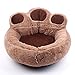 Nid Chien Peluche Lit pour Chat et Chiot Mignon Patte Ours Panier avec Matelas Chaud Coussin de Chien Couchette Lavable pour Chihuahua