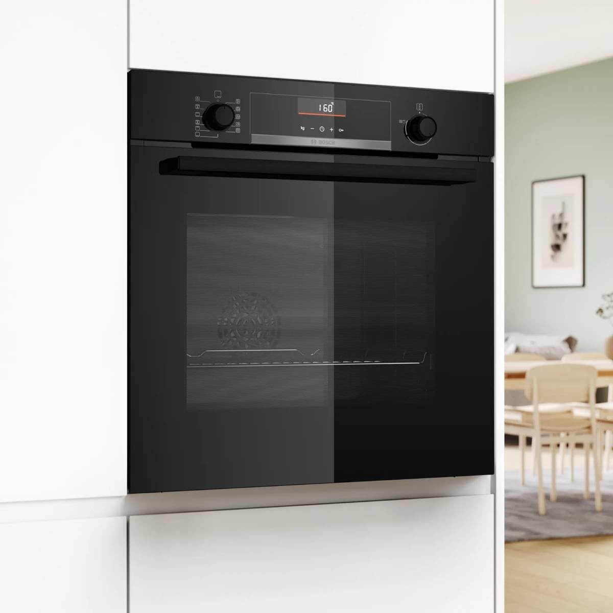 Bosch - Forno, Serie 6, Funzione AirFry, Ricette Pre-programmate, Nero, HBG536EB4