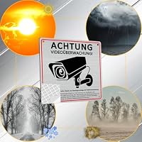 2 Stück Schild Videoüberwachung Privatgrundstück mit DSGVO Hinweis, 15 x 15 cm Aluminium Hinweisschild Videoüberwachung, mit Selbstklebend und 4 Bohrlöcher, Schilder Kameraüberwachung, Warnschild – Ansicht 6