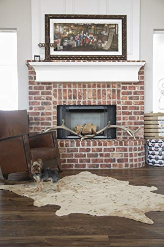 Faux Cowhide Rug - Beautiful Acid Wash Cowhide Rug. Western Throw Rugs For Office, Bedroom, Nursery Or Living Room With Our Rustic Area Rugs For Living Room (Tan Gold) #TOP2