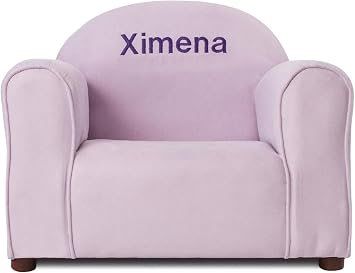 Keet Personalized Toddler Chair, Customize with Name, Soft Microsuede Upholstery, Embroidered Kids Armchair, Sturdy Wooden Frame, Easy to Clean, Ages 25, Gift-Ready Toddler Chair for Playrooms.