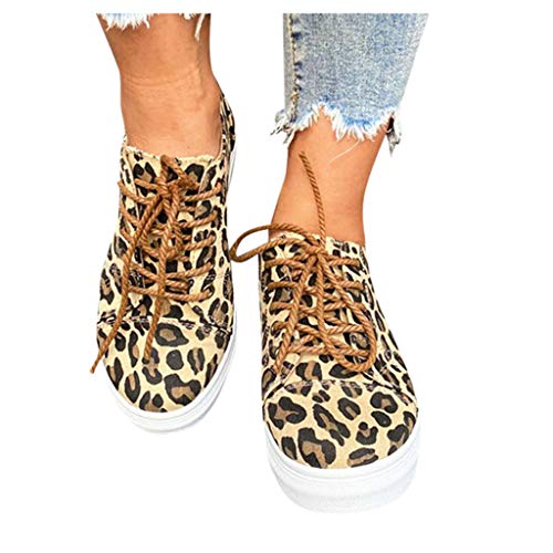 Fainosmny Slip On Shoes for Canvas Shallow Mouth Shoes Leopard Color Matching Lazy Shoes