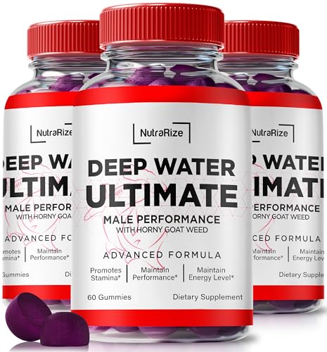 NutraRize (3 Pack) Deep Water Ultimate Male Gummies - Official Deep Water Male Essentials, Premium Deepwater Ultimate Gummies for Men, Deep Water Ultimate Male Gummy, Performance Review (180 Gummies)