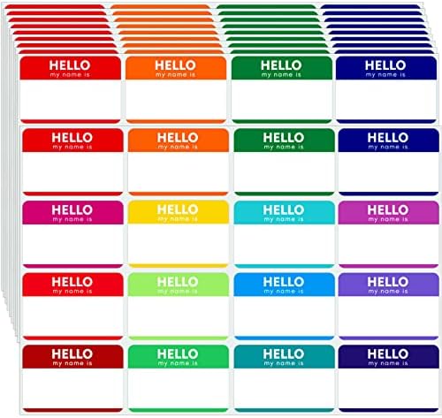 Zacool 160 Pcs Name Tag Stickers (3"x 2") Identification Badges,Peel and Stickers"Hello My Name is" Name Tags Stickers Colorful Name Badge for Themed Party Family Home School Office Conferences