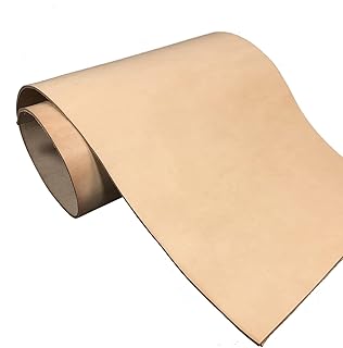 100% Veg Tan Full Grain Cowhide Pre-Cut Pieces 8-9 oz. (3.5mm) - Tooling Leather Hide - Vegetable Tanned Leather for Tooling, Carving, Molding, Dyeing (White-Veg Tanned, 12"x6")