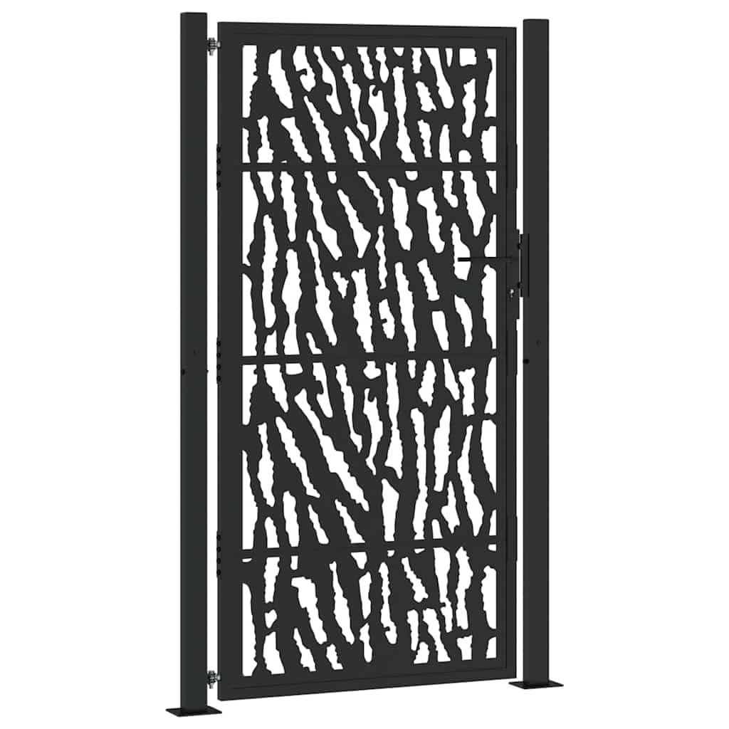 vidaXL Garden Gate Black 100x175 cm Steel Trace Design