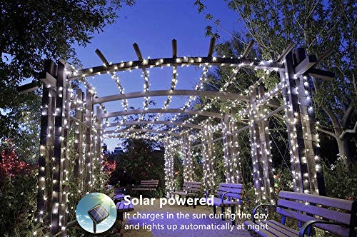 ooklee Solar Powered String Lights,Solar Fairy Lights,10 Meters/ 33Ft 100LEDS / 8 Modes,Waterproof Copper Wire Lighting for Indoor，Outdoor，Wedding，Patio，Home，Garden Decoration
