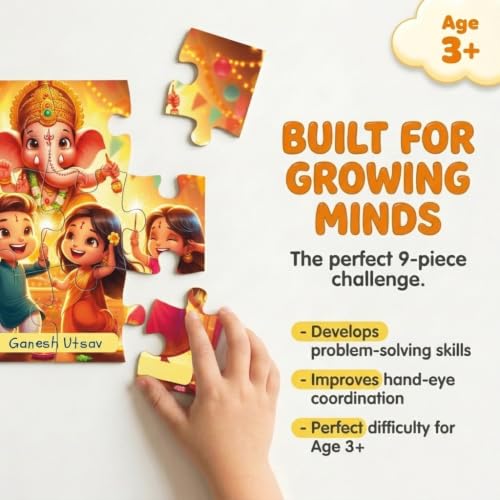 Image of 11 Strokes 6 in 1 Festival Jigsaw Puzzle for Kids Age 3+ | 54 Pieces | Diwali Holi Christmas Eid Dussehra Onam | Premium MDF | Indian Festivals Educational Toy