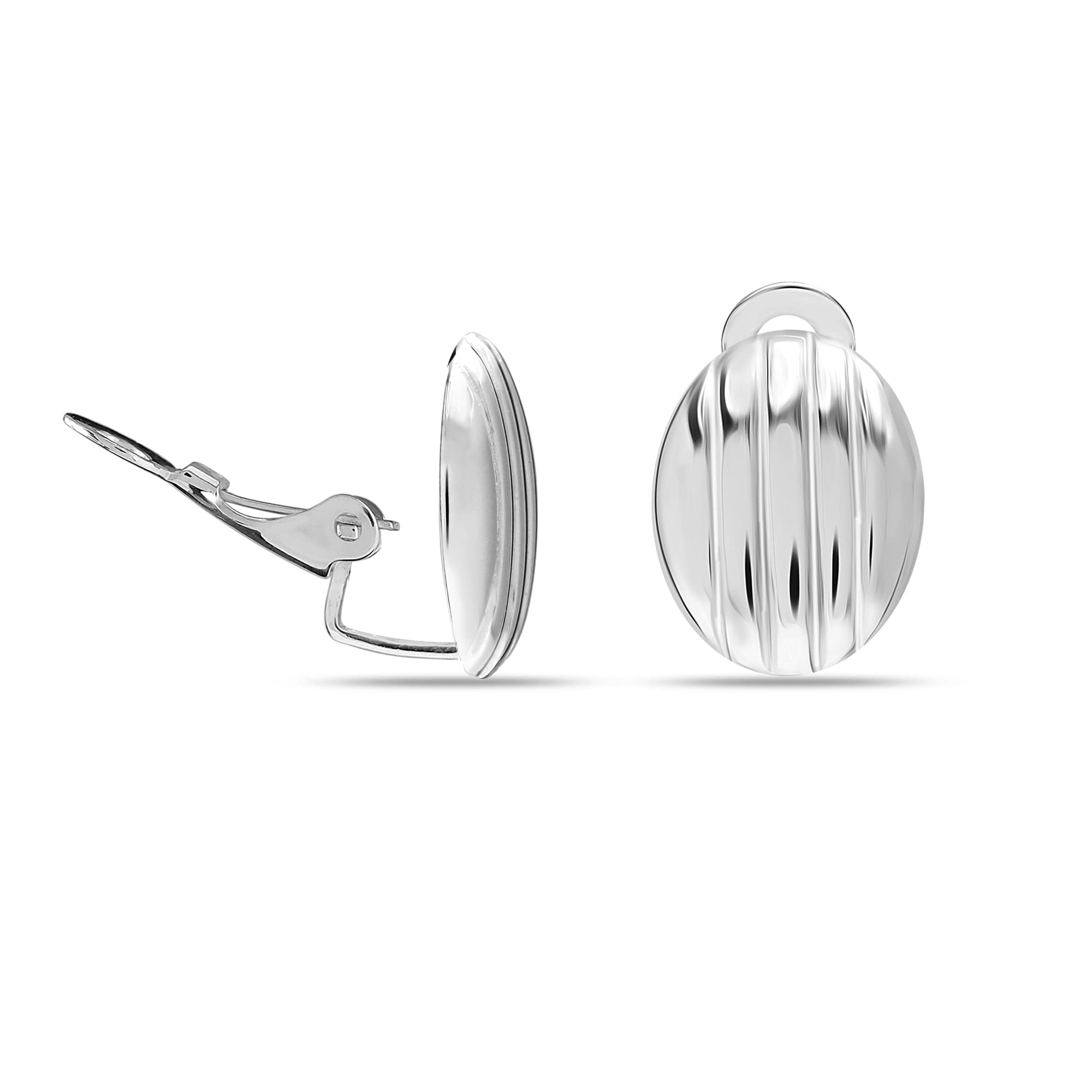 LeCalla Clip-Ohrstecker aus 925 Sterlingsilber | Kleine bis mittelgroße Halbcreolen für Damen ohne Ohrlöcher | Elegante Clip-Ohrringe für Frauen