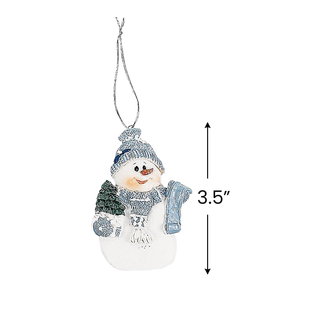 Amazon.co.jp: 樹脂ブルー 雪だるま クリスマスオーナメント (12個入り