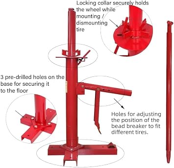 Portable Manual Car Motorcycle Tire Repair Machine, Auto Hand Tire Changer Breaker Tool, 500mm Tyre Changer Wheel Mount Breaker Tyre Changer, for Bike Motorbike Go Kart