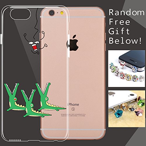 Iphone 6 Case, Iphone 6S Case, Doramifer Funny Series Protective Case [Anti-Slip] [Good Grip] [Ultra Thin] With Aesthetic 3D Print Soft Back Cover For 4.7 Inch Iphone 6/6S (Three Crocodiles) #TOP1