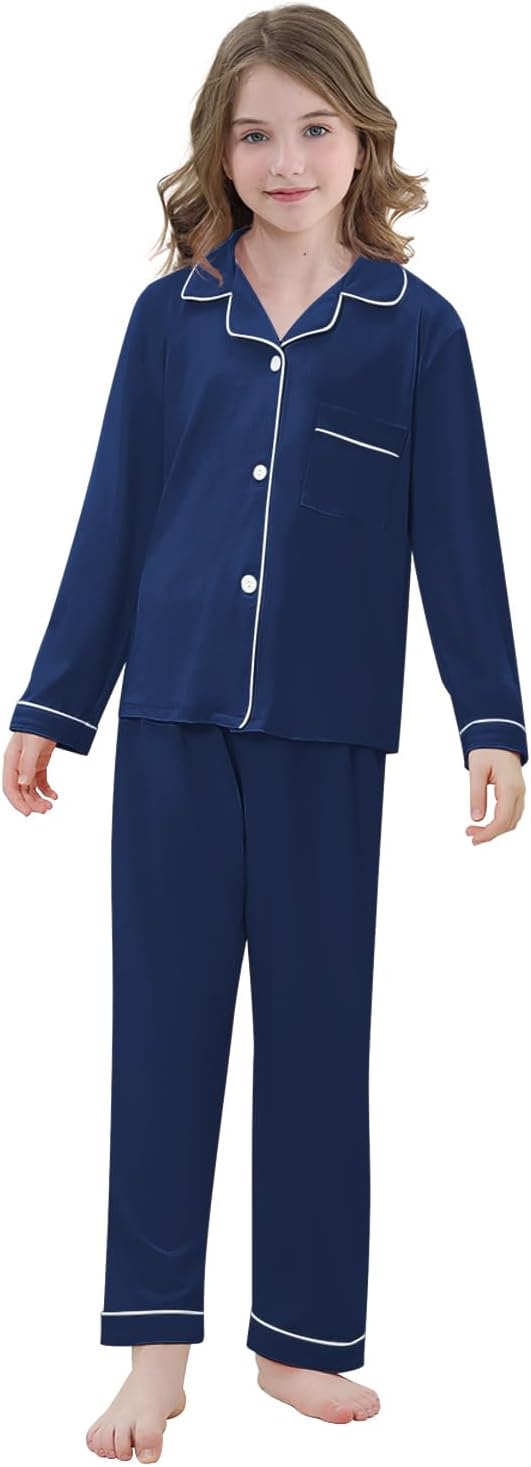 Umeyda Kids Christmas Pajamas Set Family Christmas Pjs Matching Sets Matching Christmas Pajamas, Navy, 7-8 Years