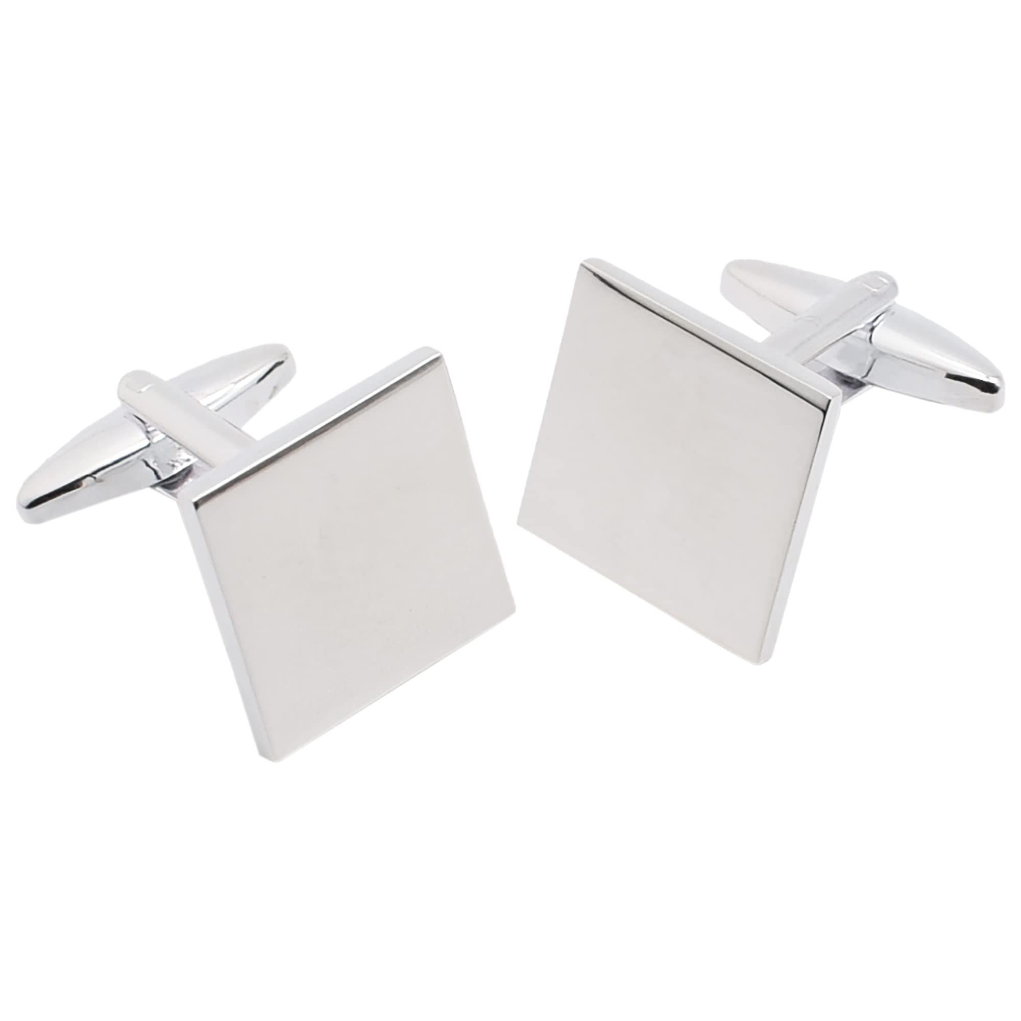 Gtr Sliver Silver Plated Square Cufflinks 19Mm