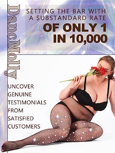 Image of DancMolly 10X Strong Ultra Sparkly Rhinestone Fishnet Stockings, Plus Size Sparkle Tights for Women Sexy Party Concert Outfit