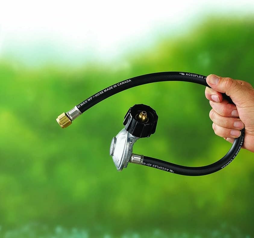 Miniatura 3 de Manguera de propano de 1.75 pies con regulador - Regulador de parrilla de gas y manguera sin manómetro - Manguera de propano para parrilla de gas,
