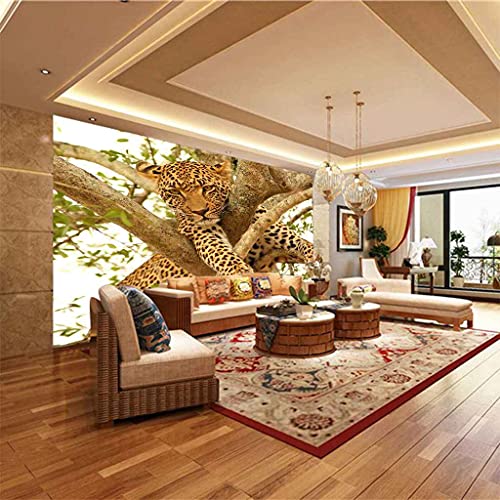 Papier peint toile léopard forêt 3D grand format haut de gamme - 6