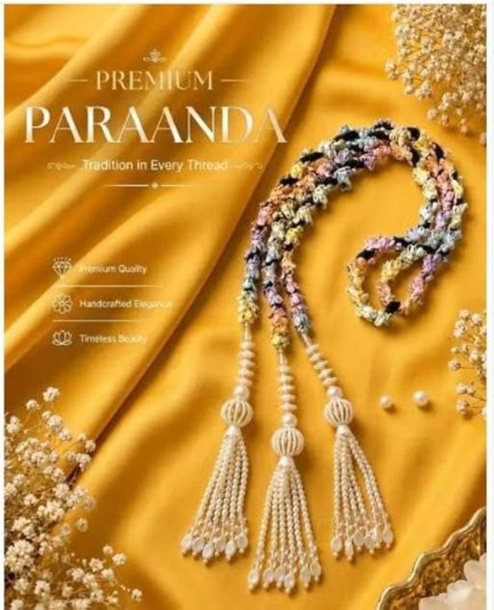 Women's Handmade Punjabi Paranda with Pearl Tassels