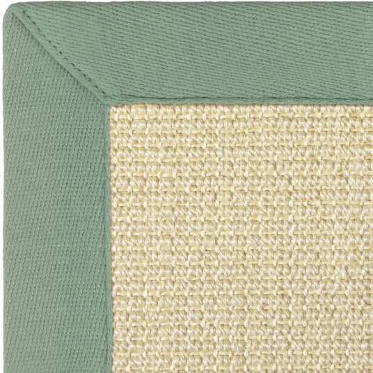 Decoweb Tapis Sisal Grosses Boucles - Cuba Blanchi - Ganse Lin Vert Sauge - 160 x 230 cm