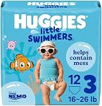 Huggies Little Swimmers Disposable Swim Diapers, Swimpants, Size 3 Small (16-26 lb.), 12 Ct. (Packaging May Vary)