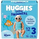 Huggies Little Swimmers Disposable Swim Diapers, Swimpants, Size 3 Small (16-26 lb.), 12 Ct. (Packaging May Vary)
