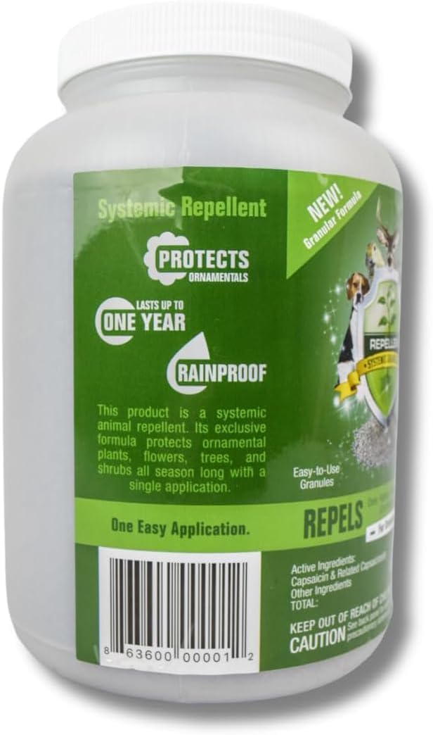 Repellex Repels All Animal Repellent Granules 3 lbs – Ready-to-Use Deer and Rabbit Repellent for Lawn, Yard & Garden – Long Lasting Pest Deterrent