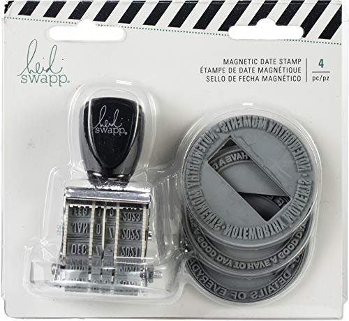Heidi Swapp 314407 Color Fresh-Memory Planner-Magnetic Date Stamp (4 Piece), Multicolor